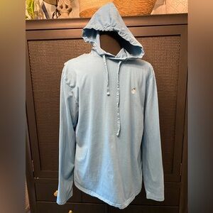 Polo Long Sleeve Tee Shirt Hoodie Y2K Beach Coastal Surfer Blue Size Medium